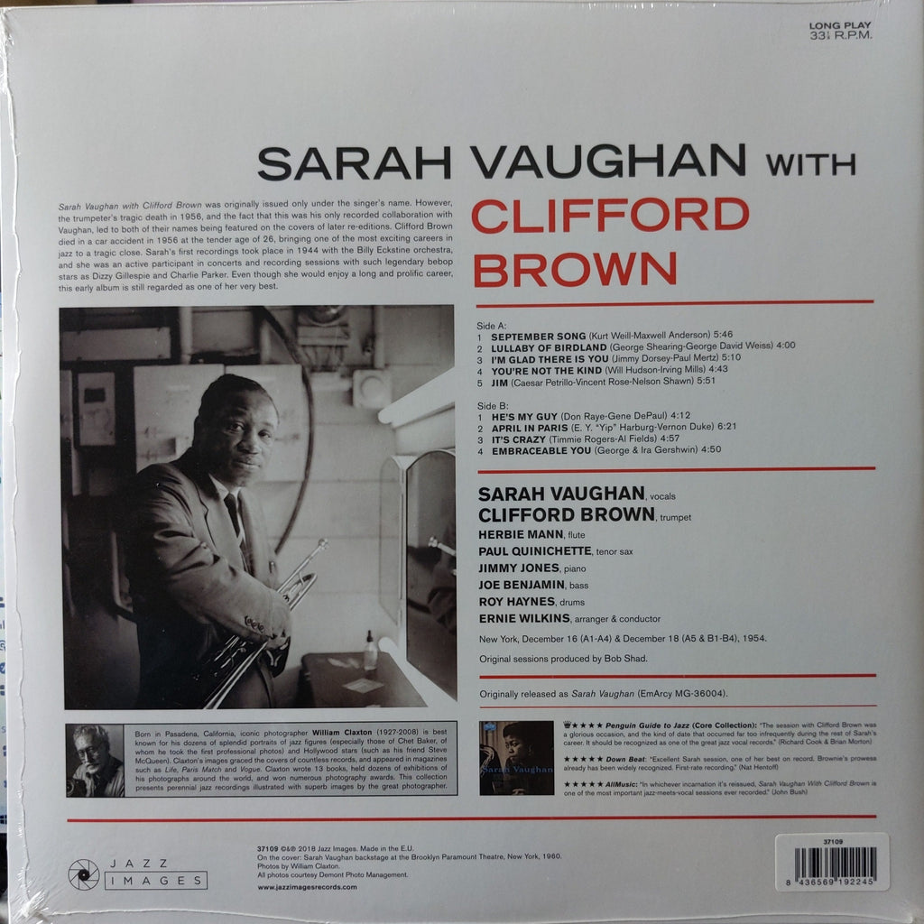 Sarah Vaughan with Clifford Brown LP (Jazz Images - Claxton)