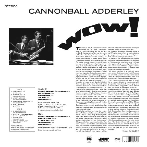 Cannonball Adderley – Wow! LP (Jazz Wax Records) – Unity Audio Canada