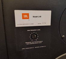 JBL L40 speakers, with original documents