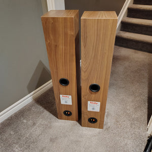 Whitewater Tower Speakers, book matched walnut, blemished