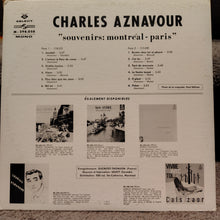 Charles Aznavour – Souvenirs: Montréal-Paris LP