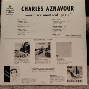 Charles Aznavour – Souvenirs: Montréal-Paris LP
