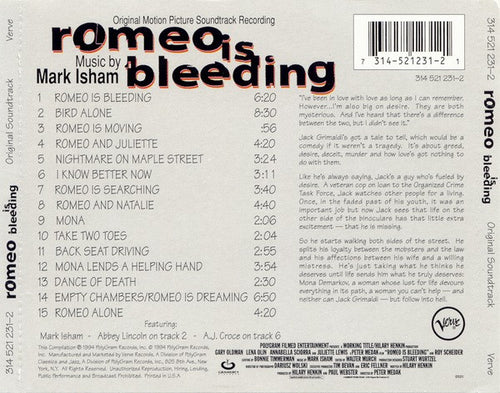 Mark Isham – Romeo Is Bleeding (Original Motion Picture Soundtrack Recording) CD