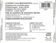 Beethoven - The Academy Of Ancient Music / Christopher Hogwood – Symphonies 4 & 5 (CD)