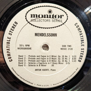 Anton Kuerti ‎– Musique Pour Piano De Mendelssohn (Monitor Records)