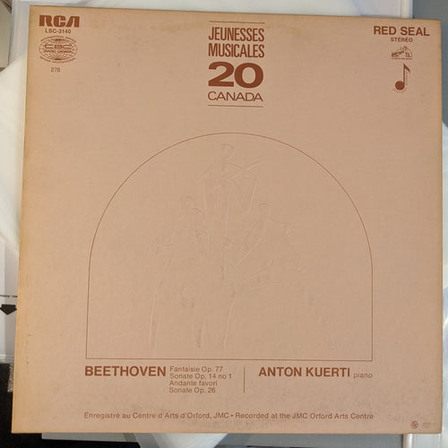 Beethoven, Anton Kuerti ‎– Jeunesse Musicales 20 Canada LP (RCA Red Seal)